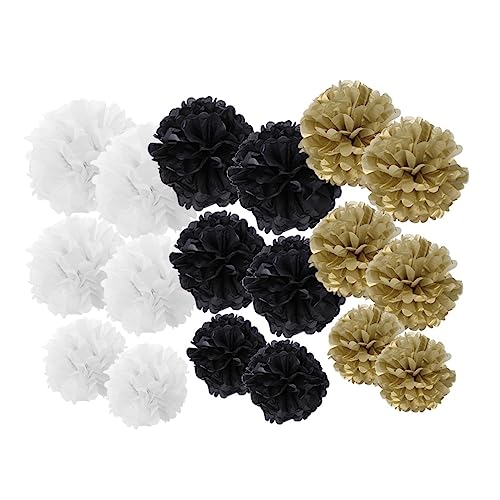 BESTYASH 18stücke Seidenpapier-Pompons Papierlaternen Seidenpapierblumen Für Party Hochzeit Dekoration Wand Tisch Flur Baum Ornamente von BESTYASH
