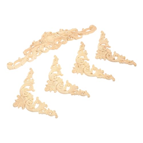 BESTYASH Holzgeschnitzte Dekor Applikation Für Möbel Unbemalter Rahmen Mit Bettschnitzerei Ornament Holzapplikation Für Kommode Und Schrank Passend Für Verschiedene Einrichtungsstile von BESTYASH