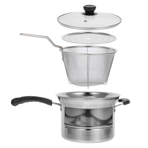 BESTYASH 1Satz Kochtopf Multifunktionale Fritteuse mit Verbrühschutzgriff Rutschfestem Boden und Dampfplatte für Sicheres Kochen und Gleichmäßige Wärmeverteilung von BESTYASH