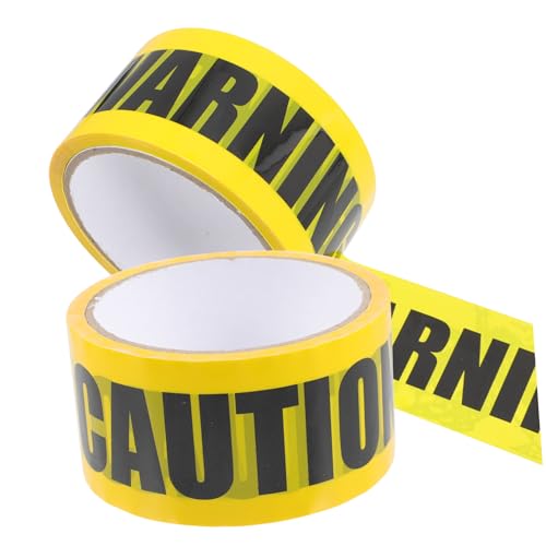 BESTYASH 2 Rollen Warnband Gelb Schwarz Selbstklebend Sichtbar Für Baustellen Gefahrenbereiche Halloween Dekoration DIY Warnklebeband von BESTYASH