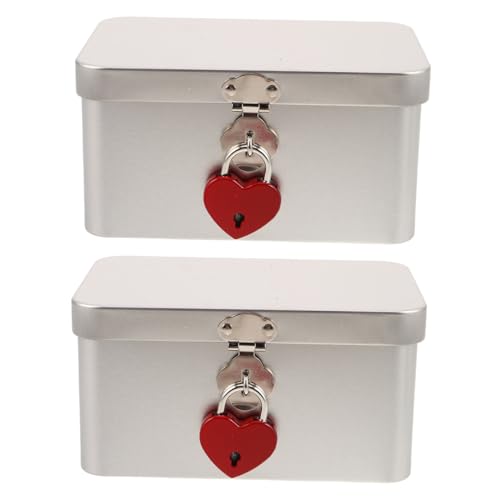 BESTYASH 2 Stück Abschließbare Metall-aufbewahrungsbox aus Weißblech Multifunktionale Schmuck Kleingeld-organizer Sichere Schatzkiste für Zuhause und Büro Stilvolles Design Tragbar und von BESTYASH