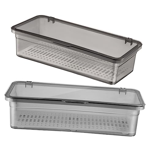 BESTYASH 2 Stück Chopsticks Aufbewahrungsbox mit Deckel und Staubdicht für Besteck Organizer Transparentes Design für Einfache Sichtbarkeit und Hygienische Aufbewahrung von BESTYASH