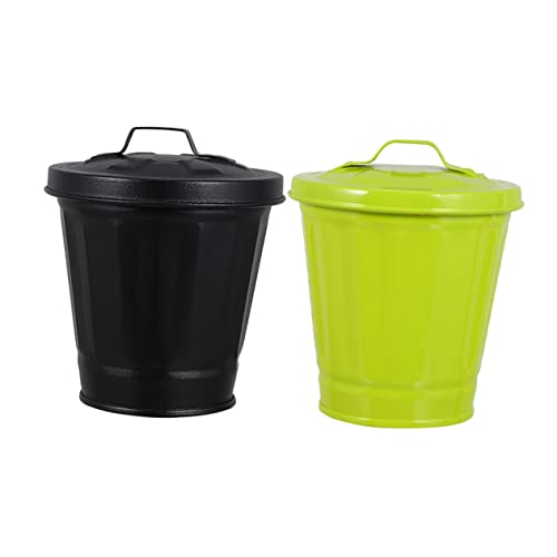 BESTYASH 2 Stücke Desktop Mülleimer Kleiner Müllcontainer Wiederverwendbar für Schlafzimmer und Büro mit Deckel Leicht zu Reinigen von BESTYASH