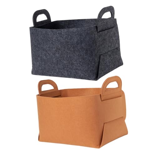 BESTYASH 2 Stück Filz Aufbewahrungsbox aus Praktische Organizer für Zuhause und Büro Braun Kleine Handlich Modern für Kleinteile und Schreibtisch Ordnung BESTYASH 2 Stück Filz Aufbewahrungsbox aus Praktische Organizer für Zuhause und Büro Braun Kleine Handlich Modern für Kleinteile und Schreibtisch Ordnung von BESTYASH