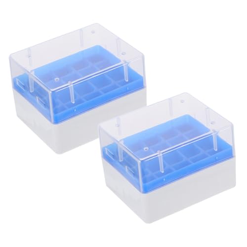 BESTYASH 2 Stück Gefrierdosen Aufbewahrungsbox Fächer PP Kunststoff Laborkühlbox Vial Organizer für Probenlagerung bei Flüssigstickstoff Temperaturstabil von BESTYASH