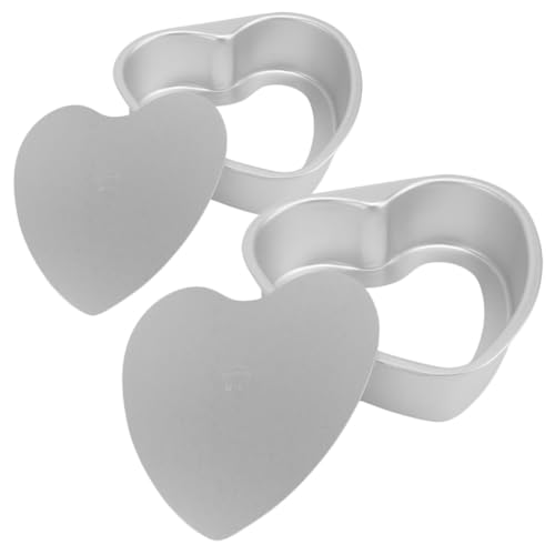 BESTYASH 2 Stück Herzförmige Backform Aluminiumlegierung Antihaftbeschichtet mit Abnehmbarem Boden Hitzebeständig Leicht zu Reinigen für Käsekuchen und Tortenformen von BESTYASH