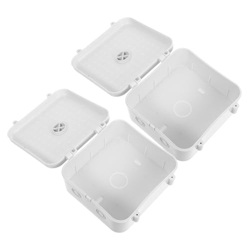 BESTYASH 2 Stück Kabelmanagement Box Kunststoff Elektrische Verteilerdose Wasserdichtes Gehäuse für Überwachungskamera Stromkabelaufbewahrung und Videoanschluss Organizer von BESTYASH
