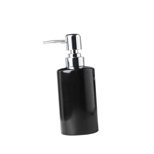 BESTYASH 2 Stück Keramik Lotion Spender Flasche Tragbare Nachfüllflasche mit Handpumpe Wiederverwendbar für Reisen Shampoo Körperlotion Flüssigseife Schwarzes Design Kompakte von BESTYASH