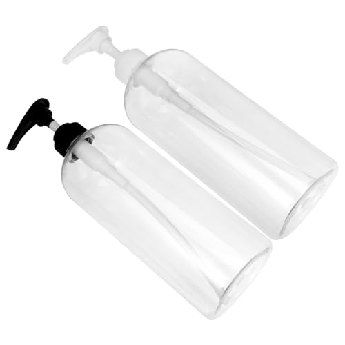 BESTYASH 2 Stück Klar Seife Dispenser 1000ml mit Pumpe Transparente Pumpflasche für Handseife Shampoo und Lotion Robuste Kunststoff Flasche für Badezimmer und Küche von BESTYASH