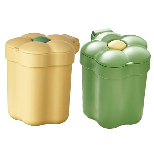 BESTYASH 2 Stück Kleiner Tischmülleimer Blumenform mit Deckel Bunter Mini Abfallbehälter für Büro Kinderzimmer und Haushalt Leichter Tragbarer Desktop Rubbish Bin für Zuhause und BESTYASH 2 Stück Kleiner Tischmülleimer Blumenform mit Deckel Bunter Mini Abfallbehälter für Büro Kinderzimmer und Haushalt Leichter Tragbarer Desktop Rubbish Bin für Zuhause und von BESTYASH