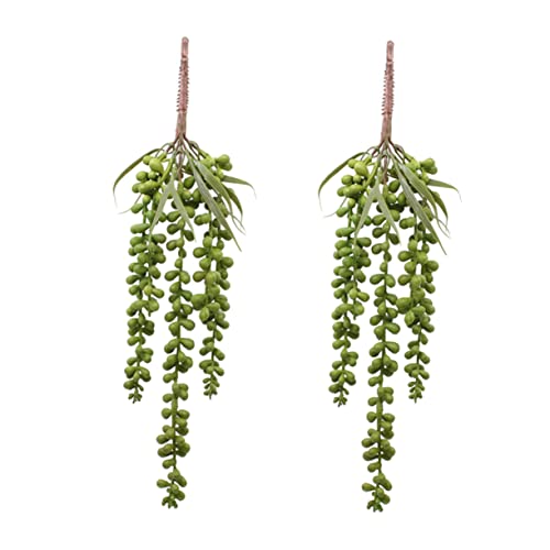 BESTYASH 2 Stück Künstliche Sukkulenten Hängepflanzen Deko Rattan Kunstpflanze für Hochzeiten Wanddekoration und Wohnraumgestaltung von BESTYASH
