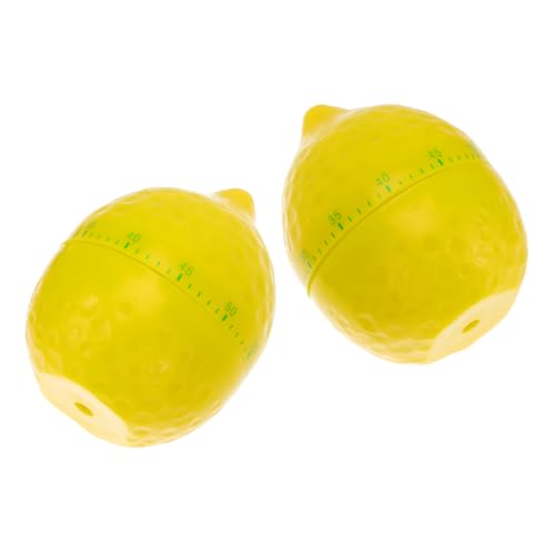 BESTYASH 2 Stück Mechanischer Küchentimer Zitrone Form Manuell Aufziehbar Lauter Alarm Küchenwecker zum Kochen Backen Üben für Haushalt und Schule von BESTYASH