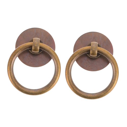 BESTYASH 2 Stück Messing Möbelgriffe Vintage Ringgriff Schrankknauf Kommode Griff für Möbel Robustes Reines Messing Einfache Montage Antike Kupferoptik BESTYASH 2 Stück Messing Möbelgriffe Vintage Ringgriff Schrankknauf Kommode Griff für Möbel Robustes Reines Messing Einfache Montage Antike Kupferoptik von BESTYASH