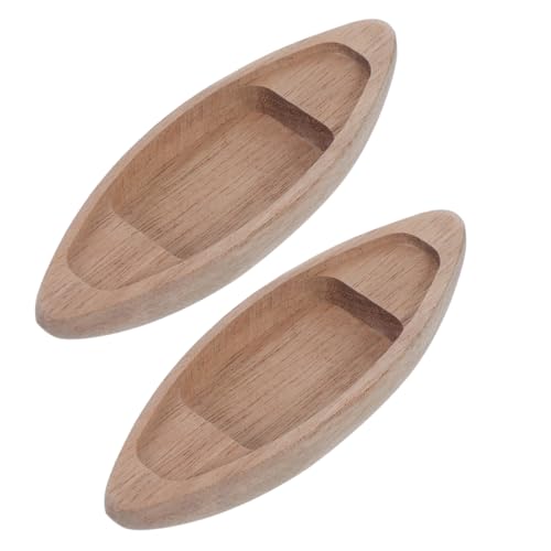 BESTYASH 2 Stück Mini Holzboot Modell Nautische Deko für Büro und Zuhause Detailgetreue Miniaturkanu Statue Rustikale Tischdekoration DIY Bastelprojekte von BESTYASH