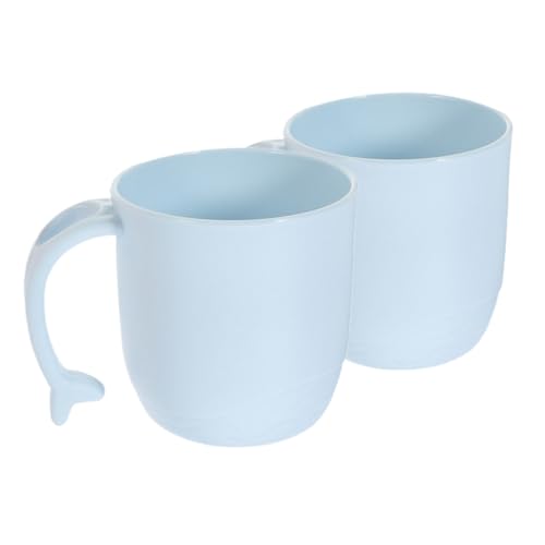 BESTYASH 2 Stück Mundspülbecher mit Großer Kapazität Bruchsichere Sichere Badezimmerbecher in Blau für Tägliches Zähneputzen und Mundspülung Praktisches Design für Kleinkinder von BESTYASH