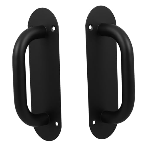 BESTYASH 2 Stück Schwarze Push Pull Türgriffe Teiliges Aufputz Montage Robuste Feuerwehr Türgriffe Einfache Installation Langlebig und Geeignet für Innen und Außentüren von BESTYASH