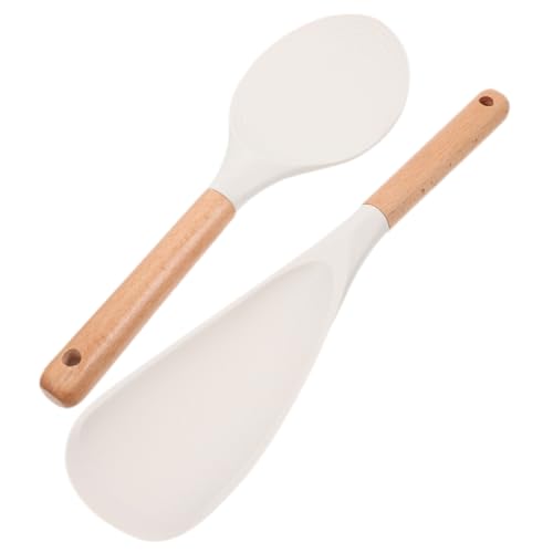 BESTYASH 2 Stück Silikon Reislöffel Hitzebeständig Bpa frei Ergonomisch Geformt Haushalt Küchenzubehör Reispaddel für Einfaches Portionieren und Leichtes Reinigen von BESTYASH