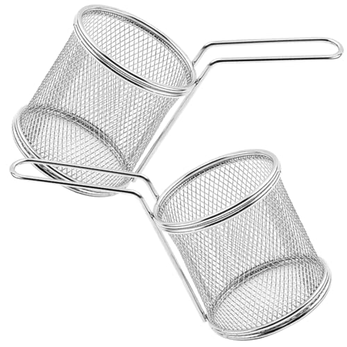 BESTYASH 2 Stück Teiliges Edelstahl Frittierkorb mit Hitzebeständigem Griff Wiederverwendbar und Rostfrei Vielseitig für Pommes Hühnchen und Snacks Sicherer Küchen Fritteuse Korb für BESTYASH 2 Stück Teiliges Edelstahl Frittierkorb mit Hitzebeständigem Griff Wiederverwendbar und Rostfrei Vielseitig für Pommes Hühnchen und Snacks Sicherer Küchen Fritteuse Korb für von BESTYASH