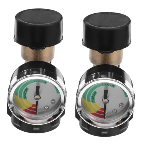 BESTYASH 2 Stück Teiliges Gasflaschen-adapterset mit Präzisem Manometer Messingbauweise Sicherer Anschluss Langlebig Kompatibel mit Pol-anschluss für Grill Camper Wohnmobil Heizung von BESTYASH