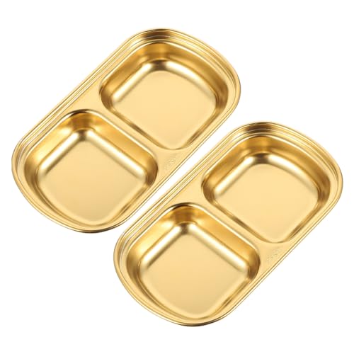 BESTYASH 2 Stück Teiliges Gewürzschälchen aus Doppelte Fächer Sauce Dish Robust Langlebig Glatt ohne Grate für Saucen Dips und Vorspeisen zu Hause Hotel Restaurant Catering von BESTYASH