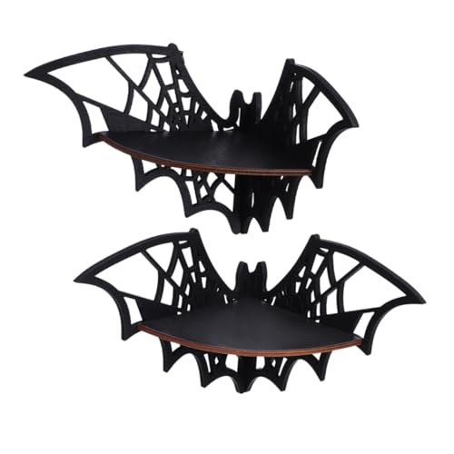 BESTYASH 2 Stück Teiliges Halloween Eckregal mit Spinnennetz Design aus Langlebigem Holz Offenes Luftzirkulierendes Wandregal Schwebendes Holzregal für Wohnzimmer Küche Schlafzimmer BESTYASH 2 Stück Teiliges Halloween Eckregal mit Spinnennetz Design aus Langlebigem Holz Offenes Luftzirkulierendes Wandregal Schwebendes Holzregal für Wohnzimmer Küche Schlafzimmer von BESTYASH