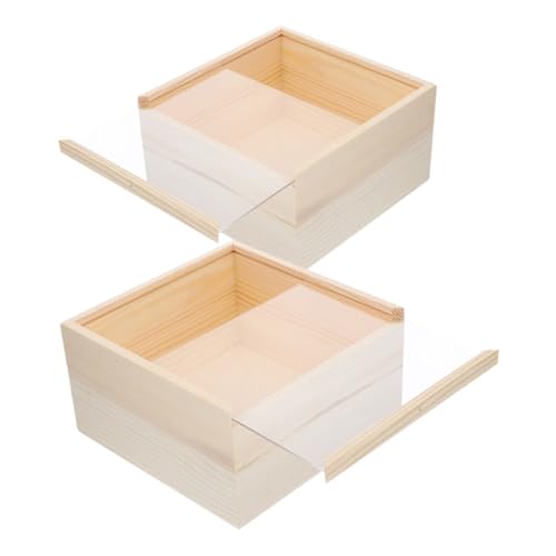 BESTYASH 2 Stück Transparente Aufbewahrungsbox mit Schiebedeckel und Stabilem Holzsockel Langlebiger Organizer für Bastelarbeiten Schmuck und Schreibtisch BESTYASH 2 Stück Transparente Aufbewahrungsbox mit Schiebedeckel und Stabilem Holzsockel Langlebiger Organizer für Bastelarbeiten Schmuck und Schreibtisch von BESTYASH