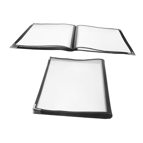 BESTYASH 2 Stück Transparente Menühalter Seiten Ansichten Praktische Speisekartenhüllen für Restaurant Bar Klare Menücover für Einfache Anzeige und Schnelles Bestellen von BESTYASH