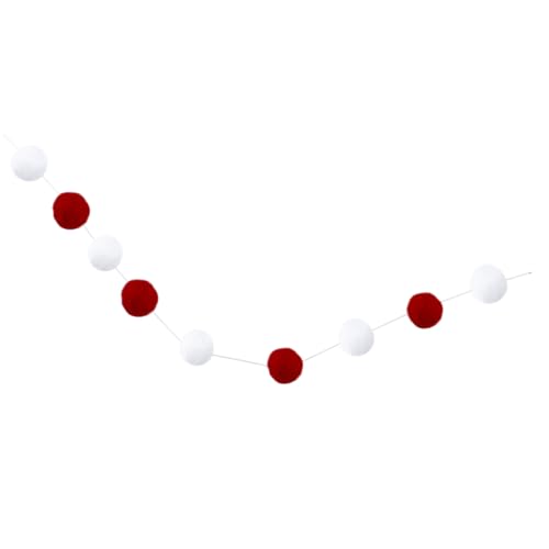 BESTYASH 2 Stück Weihnachtliche Filzkugel Girlande Bunte Pom Pom Dekoration Langlebige Wollfilz Perlen Rustikaler Wandbehang für Festliche Wohnraumgestaltung Xmas Deko von BESTYASH