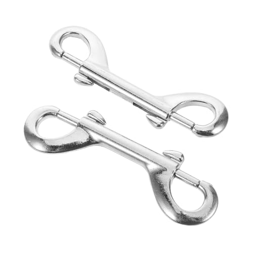 BESTYASH 2 Stück Zinklegierung Doppelkopf schnapphaken Schnellverschluss Metallkarabiner für Hundehalsband und Leine Federbelastet Stabile Verbindung für Tauchen und Haustierbedarf Lang BESTYASH 2 Stück Zinklegierung Doppelkopf schnapphaken Schnellverschluss Metallkarabiner für Hundehalsband und Leine Federbelastet Stabile Verbindung für Tauchen und Haustierbedarf Lang von BESTYASH
