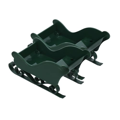 BESTYASH 2 Teiliges Weihnachtsmann Schlitten Ornament Leckerlikorb Aus Kunststoff – Geschenkhalter Unter Dem Baum Und Süßigkeitenschale – Weihnachtsbaumrock Begleitstück Für Die von BESTYASH