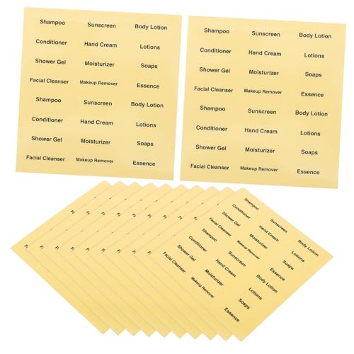 BESTYASH 20 Blatt Toilettenartikel Aufkleber Selbstklebend Kosmetiketiketten für Badezimmer Flaschenbeschriftung Reise Umfüllflaschen Organizer von BESTYASH
