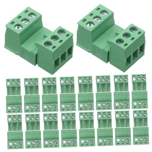BESTYASH 20 Stück Pcb Terminal Block Connector Platzsparend und Installieren für Stromverteilung und Erdungsanwendungen Grün Geeignet für Kompakte Installationen von BESTYASH