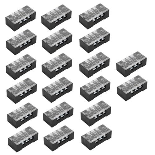 BESTYASH 20 Stück Teiliges Feststehende Klemmleiste Schraubklemmenleiste mit Isolierung Stabile Verbindung für Heim Maschinenverkabelung Platzsparender Anschlussblock von BESTYASH