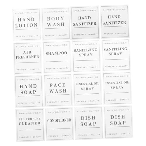BESTYASH 24 Blatt Wasserdichte Badezimmeretiketten Set Selbstklebende Aufkleber für Handseife und Shampoo Etiketten pro Set zur Organisation von Haushaltswaren BESTYASH 24 Blatt Wasserdichte Badezimmeretiketten Set Selbstklebende Aufkleber für Handseife und Shampoo Etiketten pro Set zur Organisation von Haushaltswaren von BESTYASH