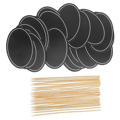 BESTYASH 24 Stück Teiliges Beschreibbares Kreidetafel für Buffet Food Labels Schwarze Runde Food Marker Wiederverwendbare Käse und Cupcake Tags für Hochzeit Party und Gastronomie von BESTYASH