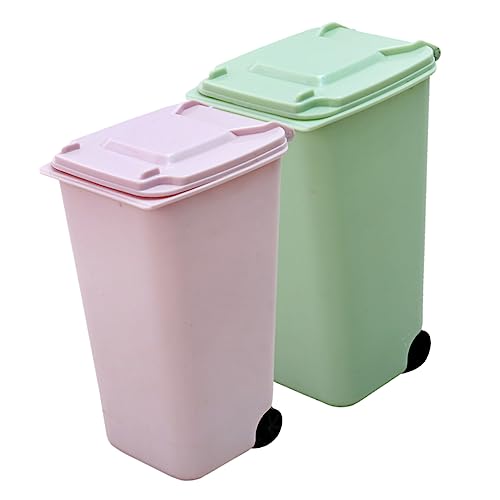 BESTYASH 2Stücke Mini Mülleimer mit Deckel Multifunktionale Tischabfalleimer für Schreibtisch Schlafzimmer und Büro für Abfallorganisation von BESTYASH