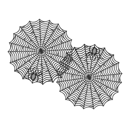 BESTYASH 2stücke Spinnennetz Tischset Für Halloween Party Dekoration Langlebiges Und Pflegeleichtes Essmatte Mit Gruseligem Design Als Platzset Für Tischdeko von BESTYASH