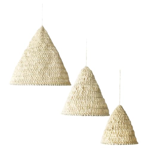 BESTYASH 3 Stück Boho-Lampenschirm Lampenschirmabdeckung aus Makramee gewebter leichter Bezug Pendelleuchten Schatten Deckenlampenschirm handgewebter Lampenschirm Boho-Leuchte Hanfseil Weiß BESTYASH 3 Stück Boho-Lampenschirm Lampenschirmabdeckung aus Makramee gewebter leichter Bezug Pendelleuchten Schatten Deckenlampenschirm handgewebter Lampenschirm Boho-Leuchte Hanfseil Weiß von BESTYASH