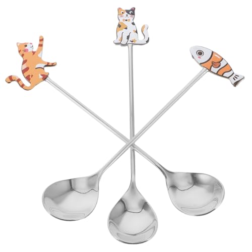 BESTYASH 3 Stück Teiliges Kaffee und Dessertlöffel Set mit Kreativen Katzen und Fischdesigns Langlebig Vielseitig Einsetzbar für Kaffee Tee und Eiscreme Dekorative Rührlöffel BESTYASH 3 Stück Teiliges Kaffee und Dessertlöffel Set mit Kreativen Katzen und Fischdesigns Langlebig Vielseitig Einsetzbar für Kaffee Tee und Eiscreme Dekorative Rührlöffel von BESTYASH