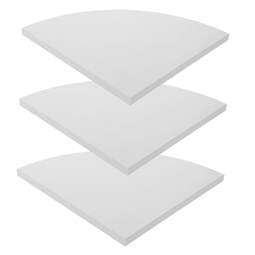 BESTYASH 3 Stück Teiliges Weißes Eckregal Set Wandmontierte Dreieckige Ablage aus Robustem Material Platzsparendes Organizer Wandregal für Bad Küche Wohnzimmer zur Stilvollen Aufbewahrung von BESTYASH