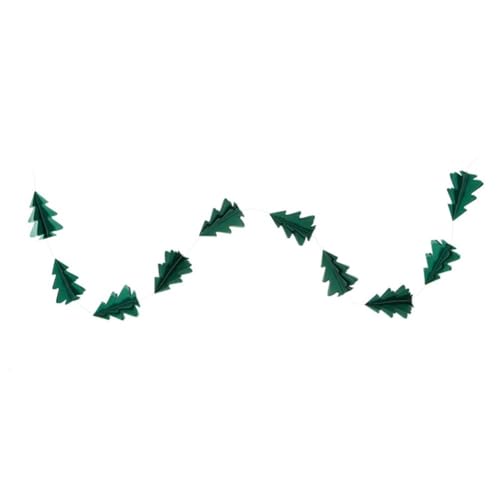 BESTYASH 3D-Weihnachtsbaum-Banner-Girlande, Papier- Und Karton-wimpelkette, Hängende Schnurdekoration, 2 M (zufällige Farbe, Vertikal) von BESTYASH