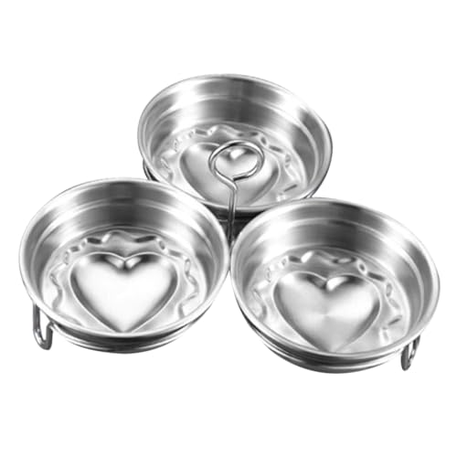 BESTYASH 3Stücke Teiliges Set Eierformer Herzform Kochen von Frühstückseiern Pudding und Snacks Leicht zu Reinigen für Kreative Küche Geeignet von BESTYASH