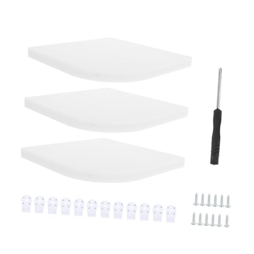 BESTYASH 3stücke Eckregal Wandmontiert Eleganter Aufbewahrungslöser Aus Hochwertigem Holz Für Pflanzen Und Dekoration Für Schlafzimmer Wohnzimmer Und Küche Schneeweiß von BESTYASH