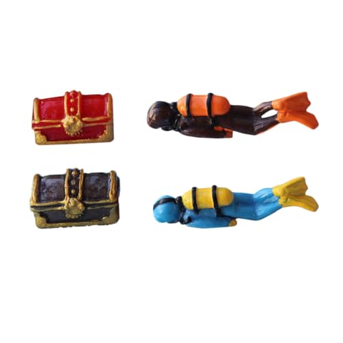 BESTYASH 4 Stück Taucherfiguren mit Schatztruhe Kreative Aquarium Dekoration für Mikrolandschaften Geeignet für Fischbecken und Heimdekoration Blauer Brauner Taucher Rote Schatzkiste BESTYASH 4 Stück Taucherfiguren mit Schatztruhe Kreative Aquarium Dekoration für Mikrolandschaften Geeignet für Fischbecken und Heimdekoration Blauer Brauner Taucher Rote Schatzkiste von BESTYASH