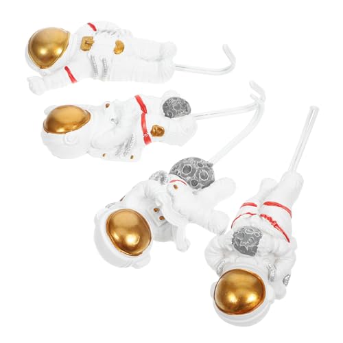 BESTYASH 4 Stück Teiliges Astronauten Wandhaken Selbstklebende Haken für Handtücher Mäntel und Taschen Praktische Wandhaken für Küche Bad und Schlafzimmer von BESTYASH