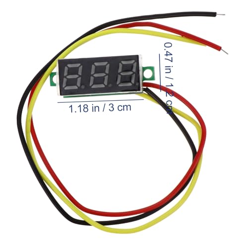 BESTYASH 4 Stück Teiliges Dc Digitalvoltmeter mit Drahtanschlüssen Kompakter Batterie spannungsprüfer Reverse schutz Praktisches Volt anzeigegerät für Motorrad und Auto von BESTYASH
