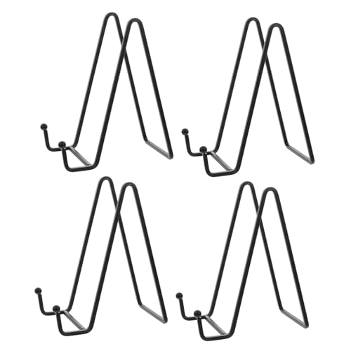 BESTYASH 4 Stück Teiliges Display Ständer Schwarzer Stabiler Staffelei Halter für Bilderrahmen Teller und Bücher Vielseitige Kunst und Küchenpräsentation Neigbar für Optimale Sichtbarkeit von BESTYASH