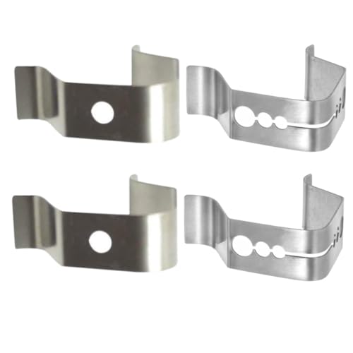 BESTYASH 4 Stück Teiliges Edelstahl Grill Thermometer Clips für Fleischsonden Hitzebeständig Rostfrei Geeignet für Smoker Ofen Grill Einfache Befestigung und Reinigung von BESTYASH