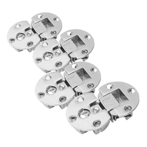 BESTYASH 4 Stück Teiliges Verstellbare Verdeckte Scharniere aus Große Silberne Klappscharnier für Küchenschranktüren Platzsparendes Dropdown Design Modernes Elegantes Möbelbeschlag von BESTYASH