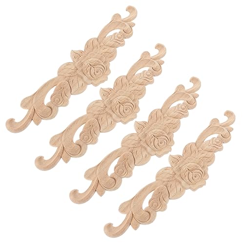 BESTYASH 4 Stück Unlackierte Holzapplikationen Handgefertigte Geschnitzte Rosenornamente für Möbel Betten Türen Kommoden Klassische Wohnkultur Langlebige Holzverzierung BESTYASH 4 Stück Unlackierte Holzapplikationen Handgefertigte Geschnitzte Rosenornamente für Möbel Betten Türen Kommoden Klassische Wohnkultur Langlebige Holzverzierung von BESTYASH